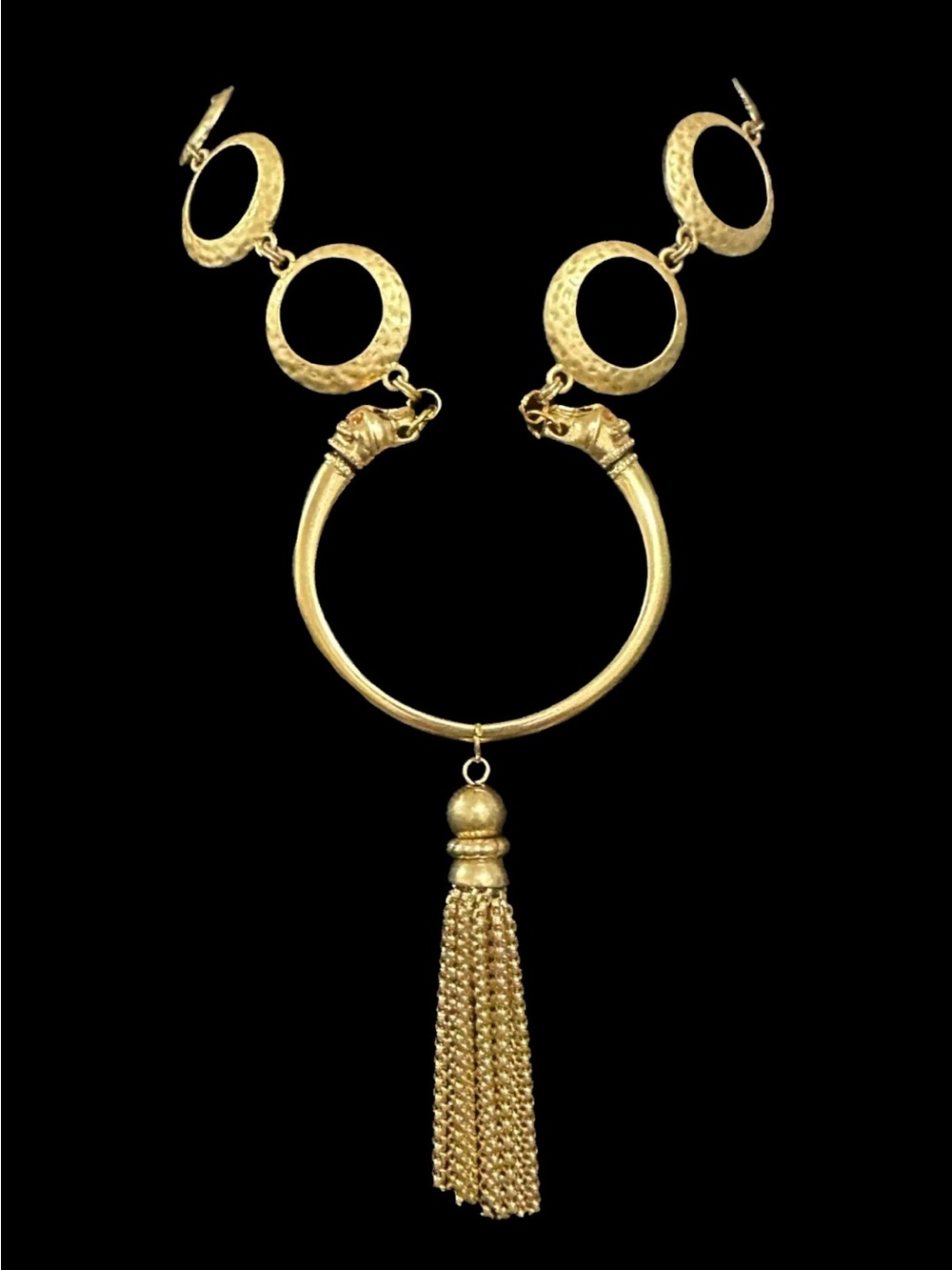 Gold-Tone Tassel Statement Necklace